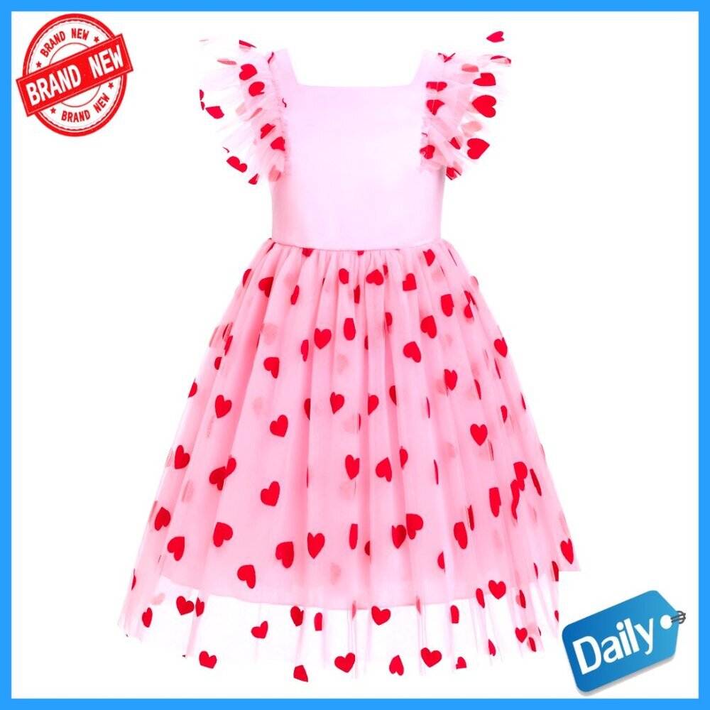 Girls Backless Butterfly Flower Dress for Wedding Party Communion Pageant